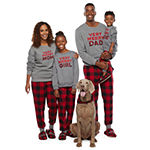 North Pole Trading Co. Very Merry Unisex Footed Pajamas Long Sleeve Crew Neck