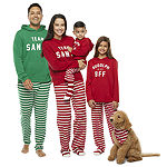 North Pole Trading Co. Team Santa Womens Long Sleeve 2-pc. Pant Pajama Set