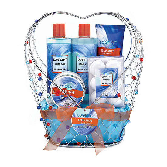 Lovery Ocean Wave Home Spa Kit - 11pc Jeweled Heart Set