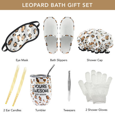 LOVERY™ Honey Almond Home Spa Kit - 21pc Bath And Body Leopard Basket