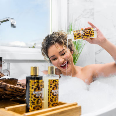 Lovery Luxe Leopard Honey Almond Bath Gift Box - 17pc Home Spa Kit