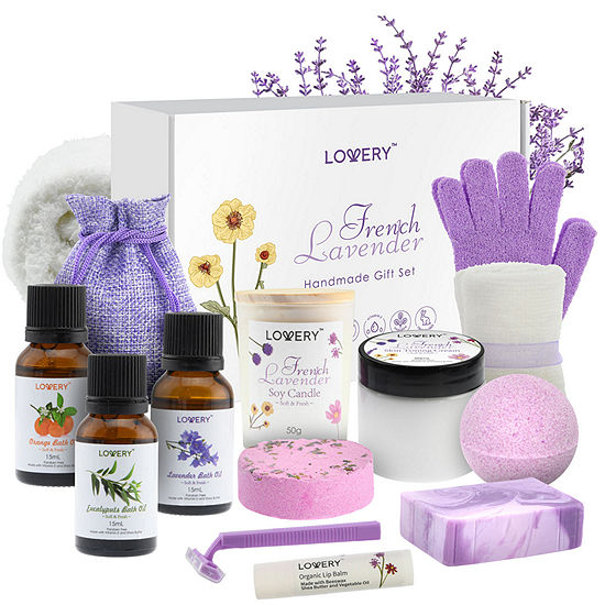 Lovery French Lavender Relaxation Gift - 14pc Home Bath And Spa Kit