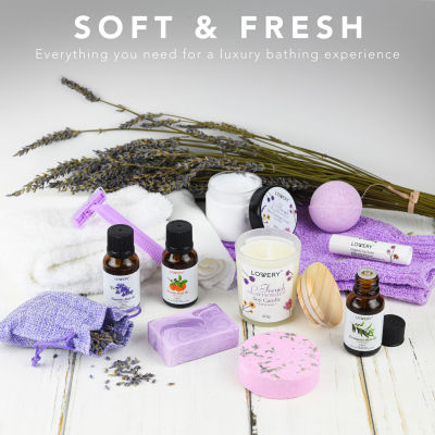 LOVERY™ French Lavender Relaxation Gift - 14pc Home Bath And Spa Kit