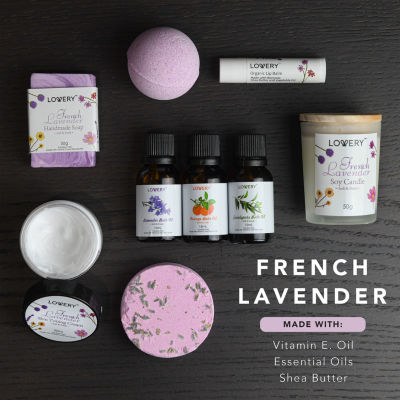 LOVERY™ French Lavender Relaxation Gift - 14pc Home Bath And Spa Kit