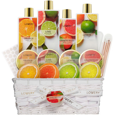LOVERY™ Luxe 4 In 1 Home Bath Gift Set - 20pc Citrus Scented Spa Kit