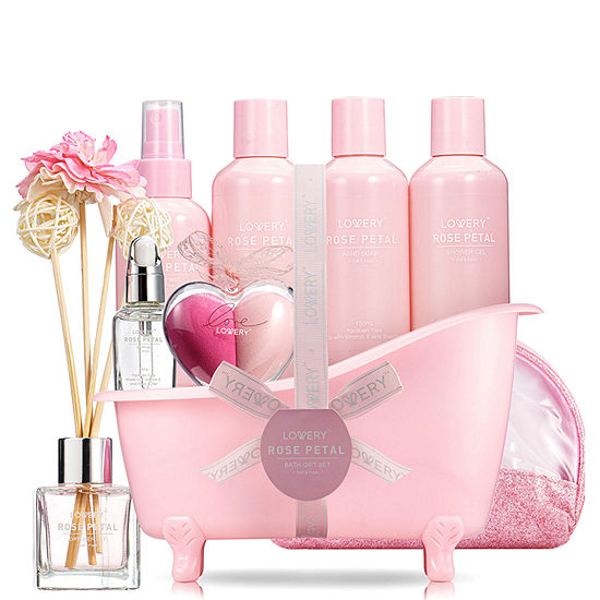 Lovery Luxe Rose Petal Pampering Package For Women - 16pc Gift Set