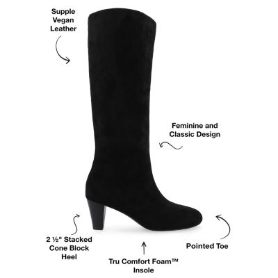 Journee Collection Womens Jovey Stacked Heel Dress Boots