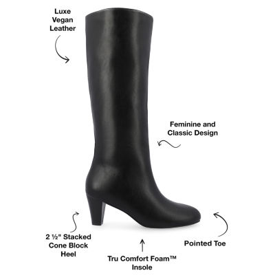 Journee Collection Womens Jovey Stacked Heel Dress Boots