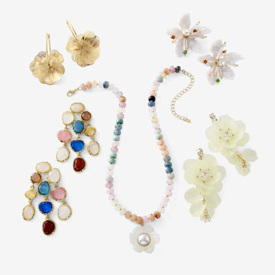 Bijoux Bar Gold Tone Womens Multi Color Drop Earrings