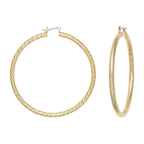 Mixit Gold Tone Twisted Rope Hoop Earrings