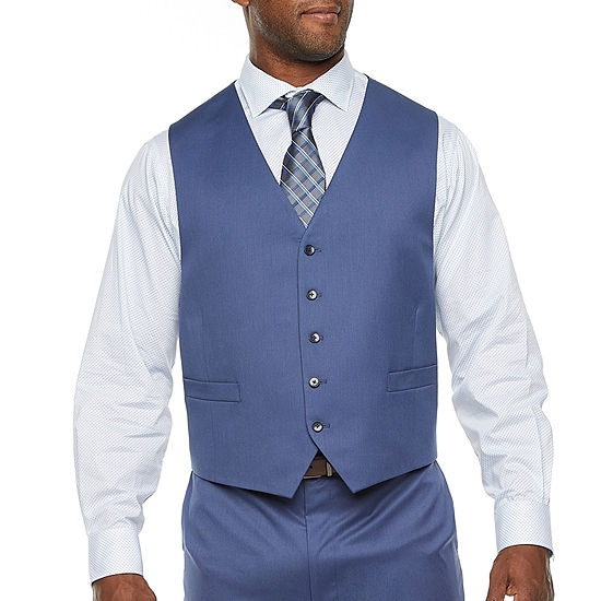 Shaquille O’Neal XLG Blue Mens Stretch Regular Fit Suit Vest - Big and ...