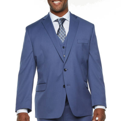 Shaquille O’Neal XLG Mens Blue Stretch Regular Fit Suit Jacket-Big and Tall