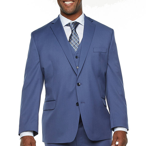 Shaquille O’Neal XLG Mens Blue Stretch Regular Fit Suit Separates - Big and Tall, Color: Blue