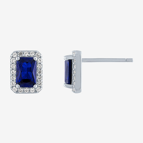 Limited Time Special! Lab Created Blue Sapphire Sterling Silver 8mm Stud Earrings