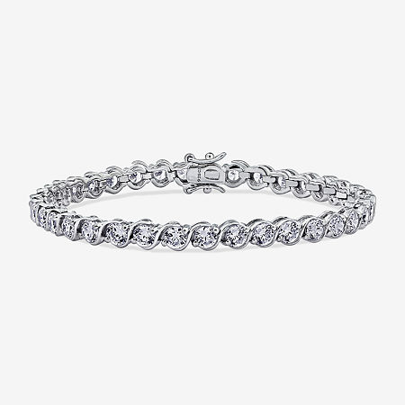 DiamonArt White Cubic Zirconia Sterling Silver 8 Inch Tennis Bracelet, One Size