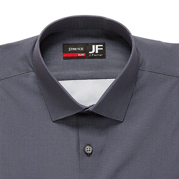 JF J.Ferrar Slim 360 Stretch Performance Mens Spread Collar Long Sleeve Stretch Fabric Dress Shirt