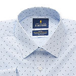 Stafford Extra Tall Travel Mens Point Collar Long Sleeve Stretch Fabric Wrinkle Free Dress Shirt