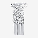 4 CT. T.W. Diamond Pear Shape Side Stone Bridal Set in 10K in 14K White Gold