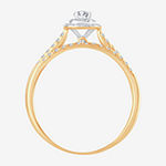 1/2 CT. T.W. Diamond Cushion Halo Bridal Set in 10K or 14K Gold