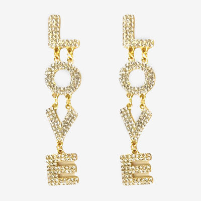 Bijoux Bar Love Crystal Drop Earrings