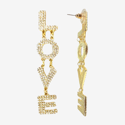 Bijoux Bar Love Crystal Drop Earrings