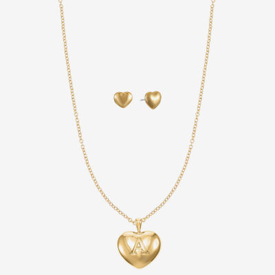 Mixit Gold Tone Pendant Necklace & Stud Earrings 2-pc. Heart Jewelry Set
