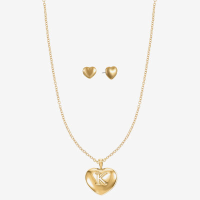 Mixit Gold Tone Pendant Necklace & Stud Earrings 2-pc. Heart Jewelry Set