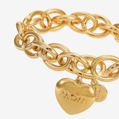 Mixit Gold Tone Mom Heart Stretch Bracelet