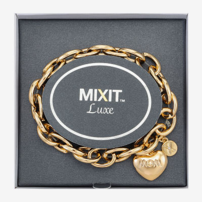 Mixit Gold Tone Mom Heart Stretch Bracelet