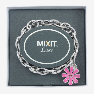 Mixit Silver Tone Flower Stretch Bracelet
