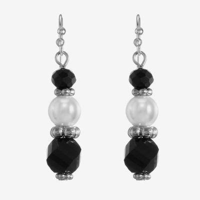 Mixit Beaded Simulated Pearl Drop Earrings