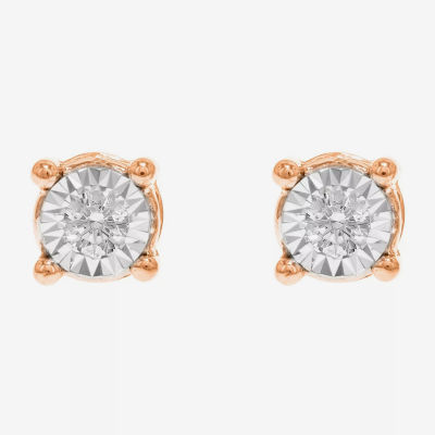 Tru Miracle 1/6 CT. T.W. Mined White Diamond 10K Gold 4.7mm Round Stud Earrings