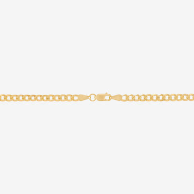 14K Gold Inch Solid Curb Chain Necklace