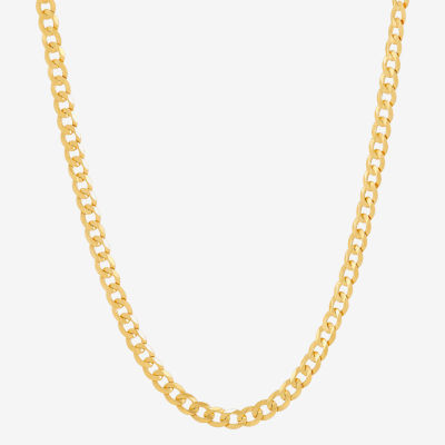 14K Gold Inch Solid Curb Chain Necklace