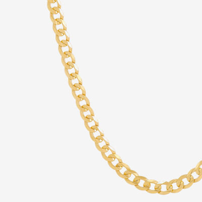 14K Gold Inch Solid Curb Chain Necklace