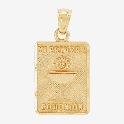 Mi Primera Comunion" Unisex Adult 14K Gold Oval Pendant