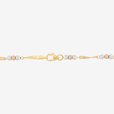 14K Tri-Color Gold 7.5 Inch Link Link Bracelet