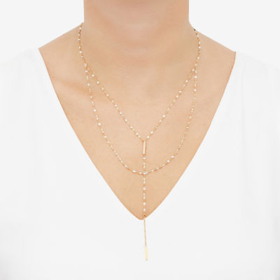 Womens 14K Gold 18 Inch Beaded Necklace