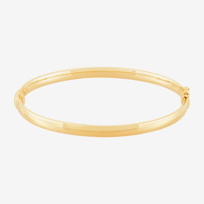 14K Gold Round Bangle Bracelet