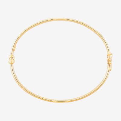 14K Gold Round Bangle Bracelet