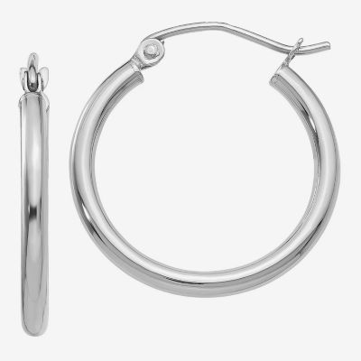 10K White Gold 16mm Round Hoop Earrings - JCPenney