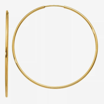 14K Gold 45mm Round Hoop Earrings