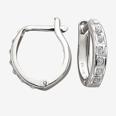 Diamond-Accent 14K White Gold Diamond Fascination™ Hoops