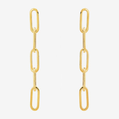 Made in Italy 14K Gold Paperclip Drop Earrings