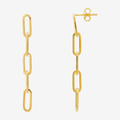 Made in Italy 14K Gold Paperclip Drop Earrings