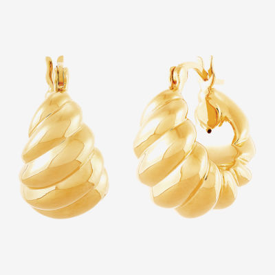 Croissant 14K Gold 10mm Hoop Earrings