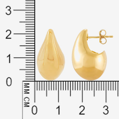 Teardrop 14K Gold 12mm Stud Earrings