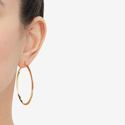 14K Gold 50mm Hoop Earrings