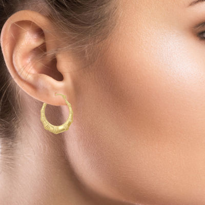 10K Gold 18mm Round Hoop Earrings