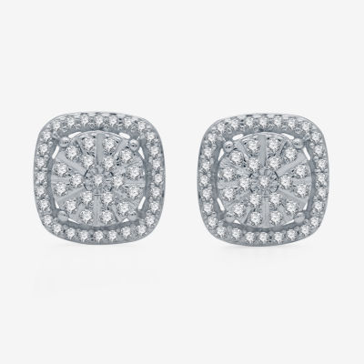 (H-I / I1) 1/3 CT. T.W. Lab Grown White Diamond Sterling Silver 9.1mm Stud Earrings